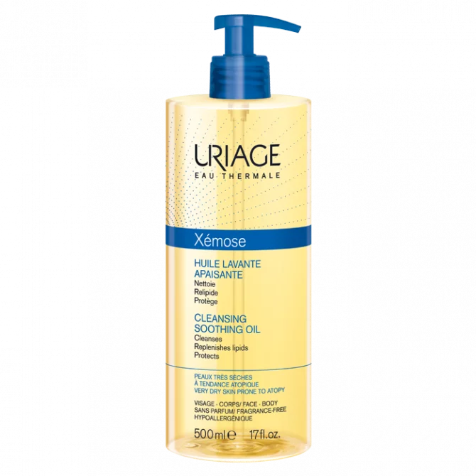 Uriage Huile Lavante Apaisante Peaux Tres Seches A Tendance Atopique 500ml Xemose Uriage