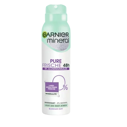 GARNIER Déodorant Femme Pure Fresh 48H Très doux 150 ml