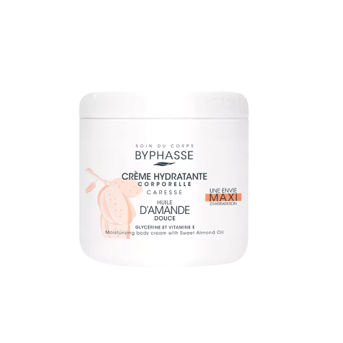 Byphasse Crème Hydratante Corporelle Caresse à l’huile d’Amande Douce 500ml
