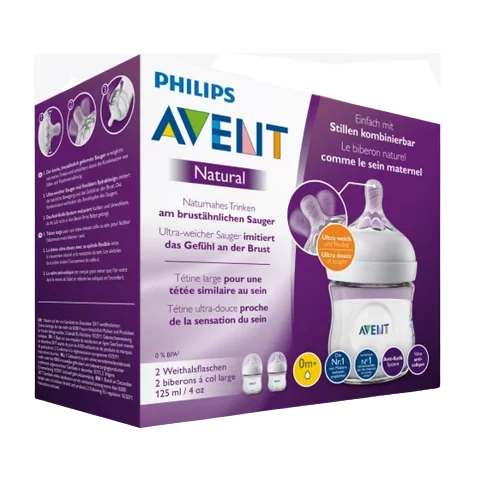 Philips Avent Biberon Tétine en Forme de Sein des la Naissance 2x125ml