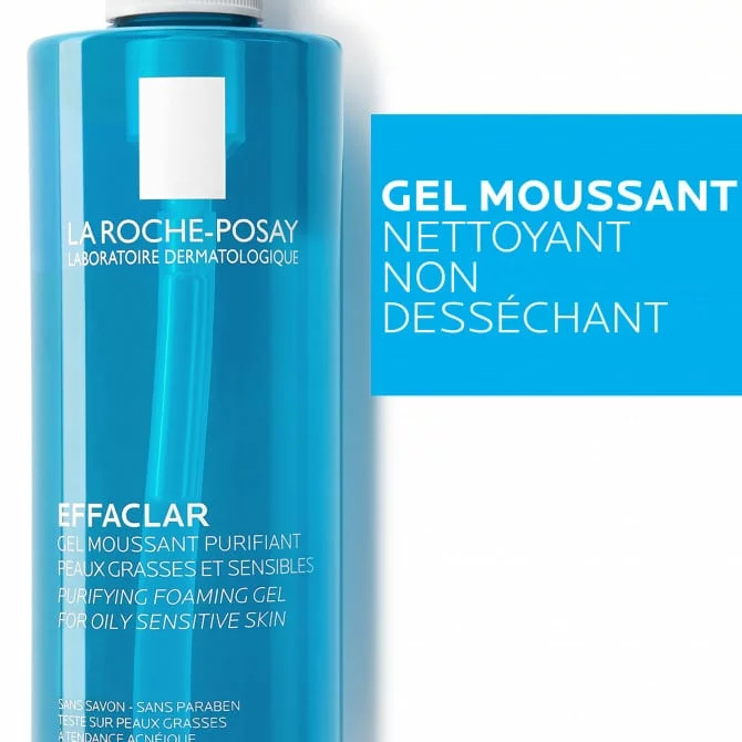 La Roche-Posay – EFFACLAR – Gel Moussant Nettoyant Visage Anti Boutons Anti Points Noirs, 400ml