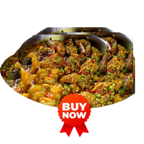 2 liters of okro soup with dry fish and beef