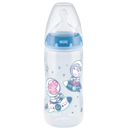 Nuk Biberon Bleu avec Contrôle Température en Silicone – Age 6 à 18 mois 1 pièce