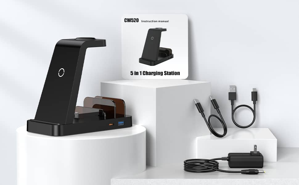 Station de recharge sans fil 5 en 1