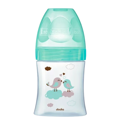 DODIE BIBERON VERRE DEBIT 1 LENT 0-6 MOIS VERT OISEAUX INITIATION+ 150ML