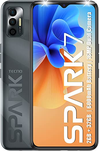 Tecno Spark 7 -  2GB RAM - 32 GB Mémoire - Batterie 6000mAh - 16 MP Dual Camera - Ecran 6.52”