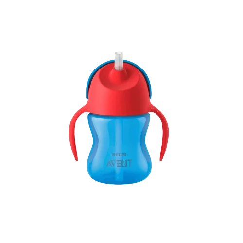 Philips Avent Tasse d’apprentissage à Paille 200 ml (Bleu/Rouge à partir de 9 mois)