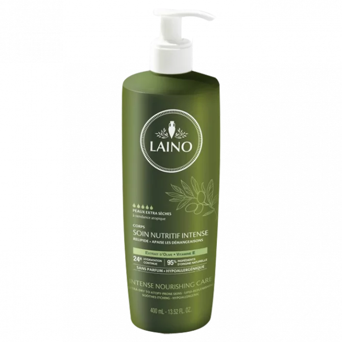 Laino – Crème de Soin Nutritif Intense Corps Olive Peaux Extra Sèches Atopiques, 400ml
